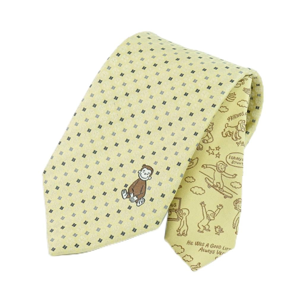 Галстук с персонажем Любопытный Джордж (Одноточечный узор) UNDW0866 Желтый